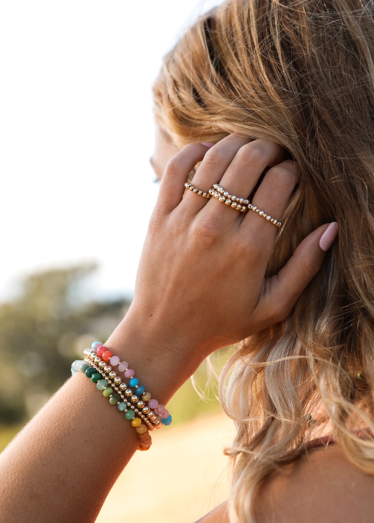 Pulsera de piedras preciosas naturales - Fiebre del oro