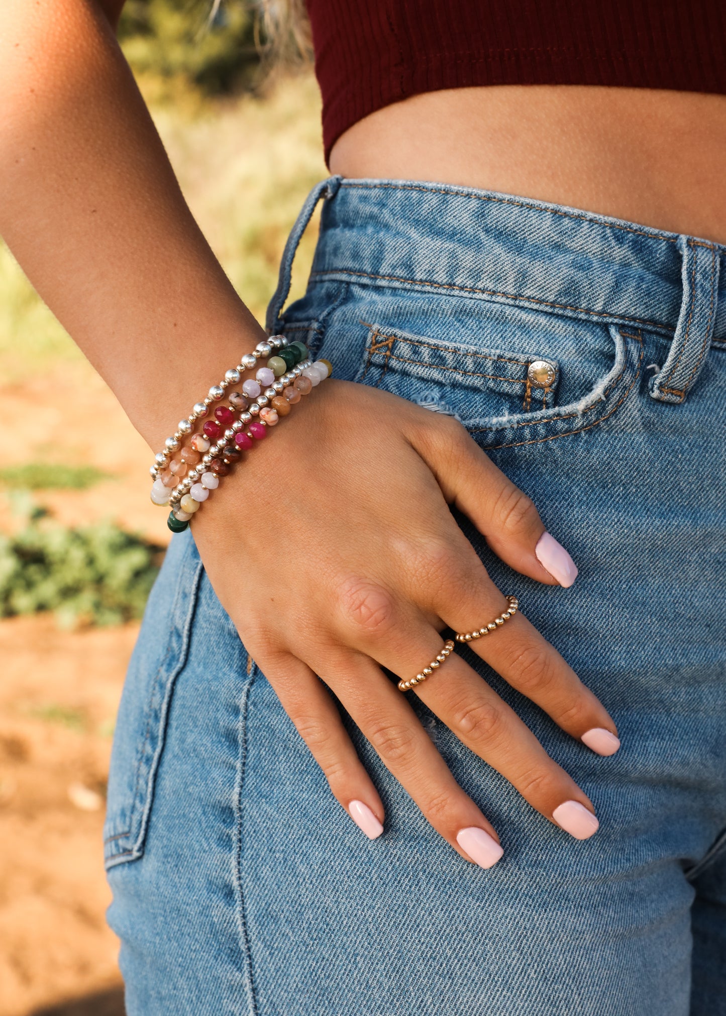 Pulsera de piedras preciosas naturales - Fiebre del oro