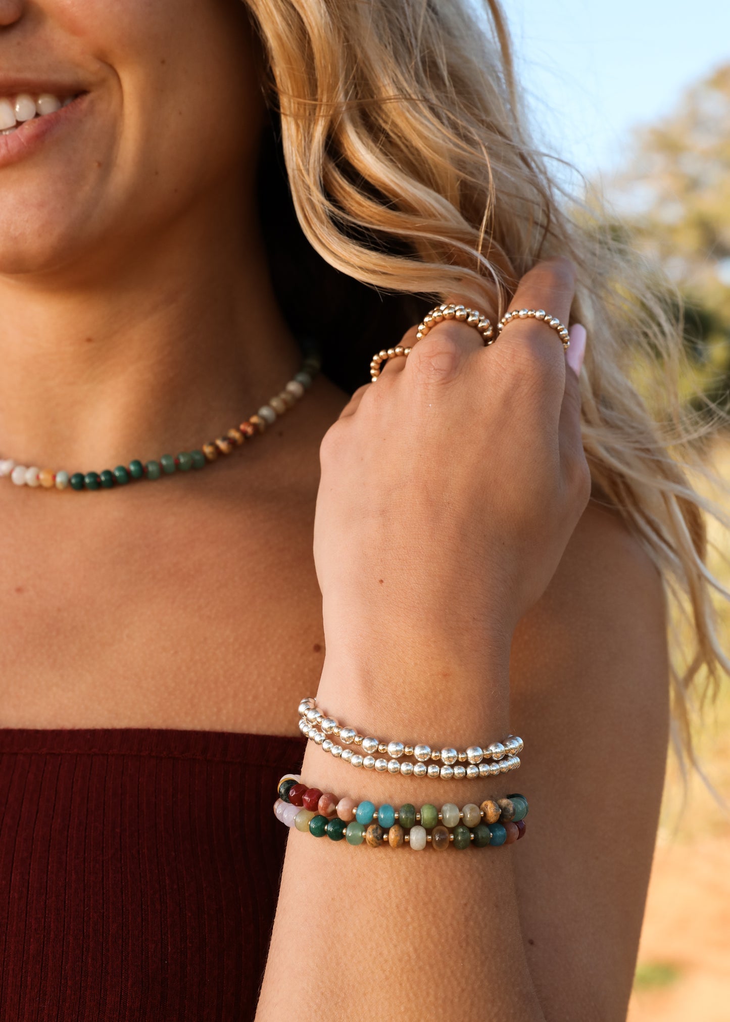 Pulsera de piedras preciosas naturales - Sedona