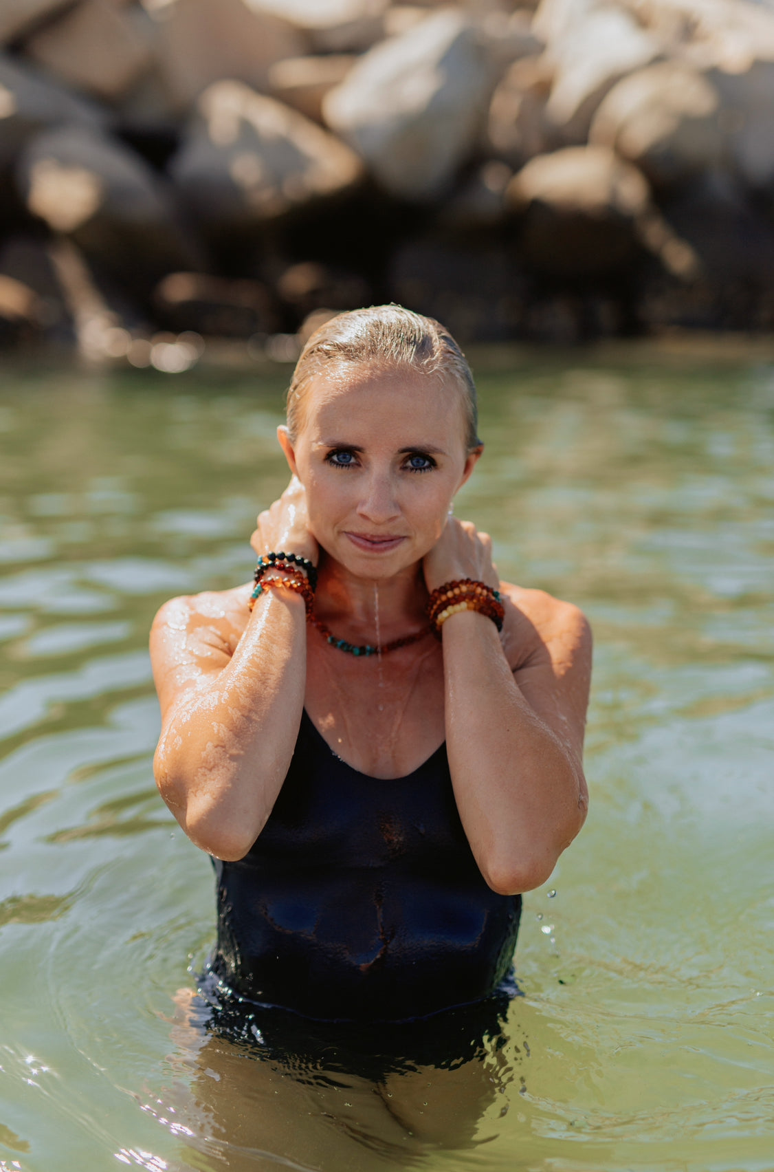 Ámbar báltico negro crudo || Pulsera para adultos
