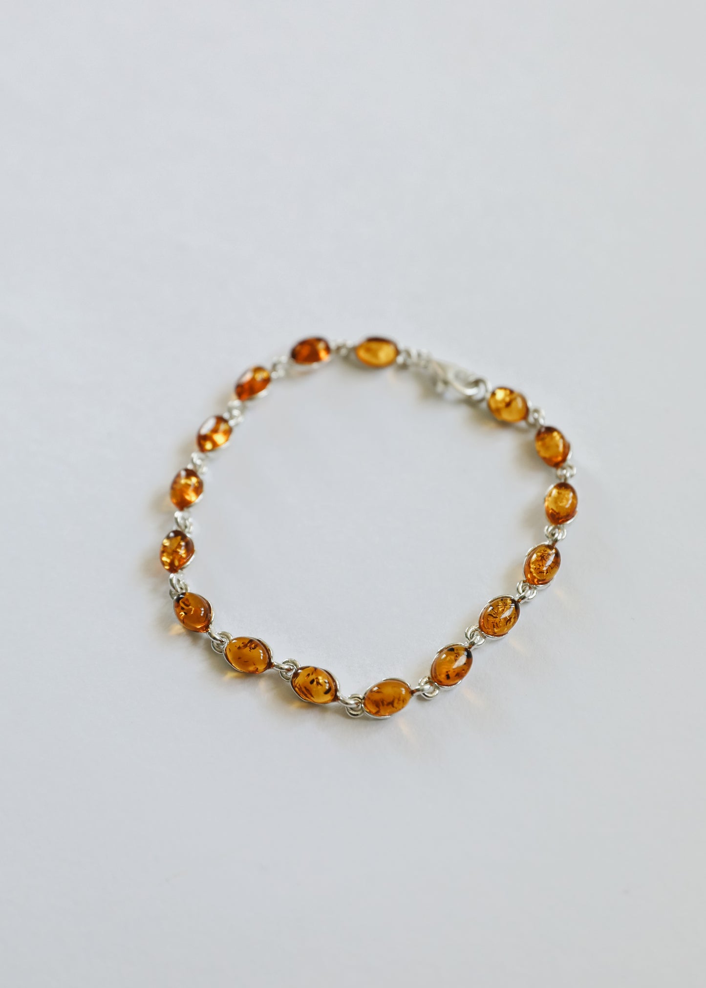Baltic Sea Amber + Sterling Silver || Adult Bracelet