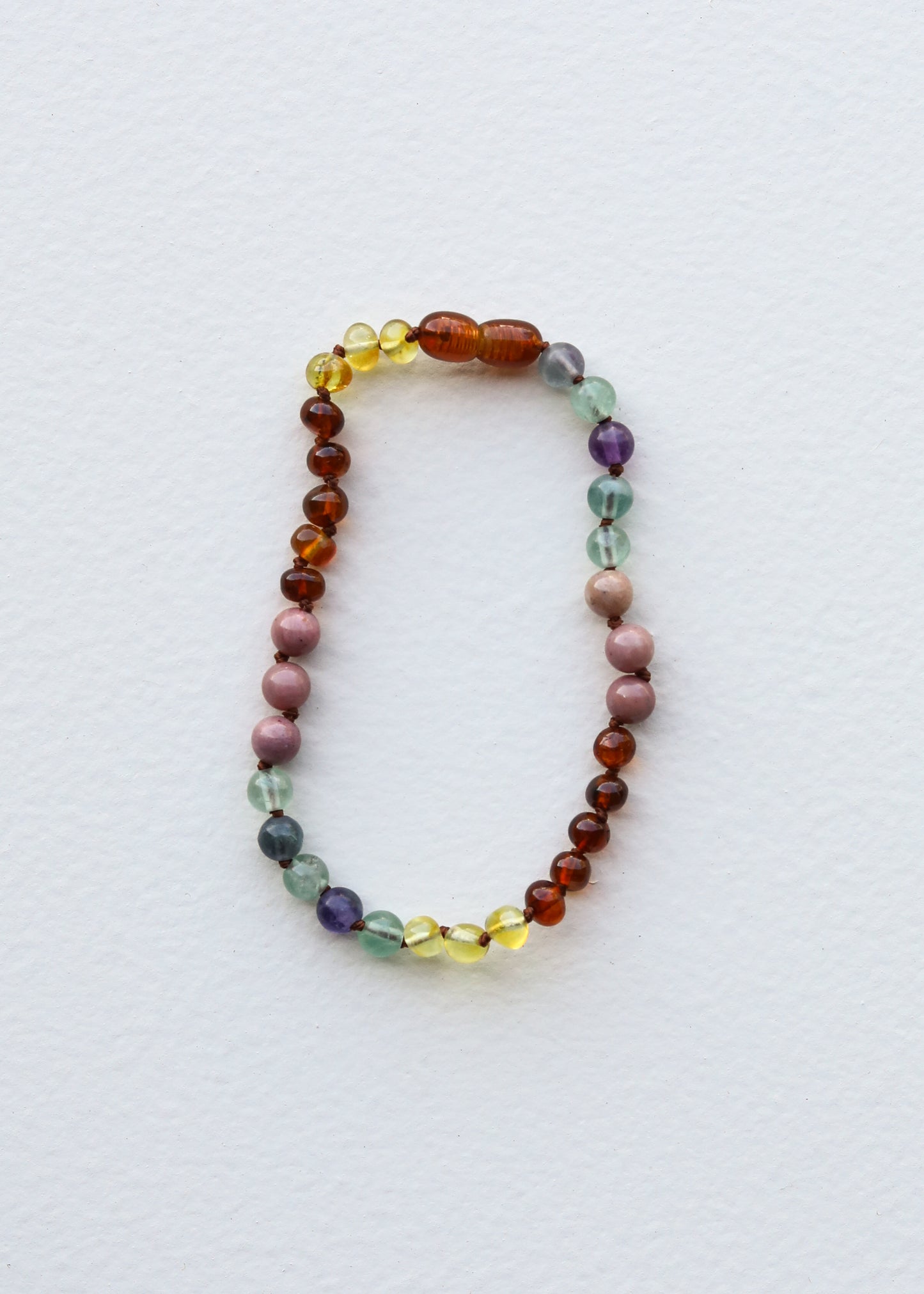 Ámbar báltico crudo + arcoíris de piedras preciosas || Tobillera • Pulsera