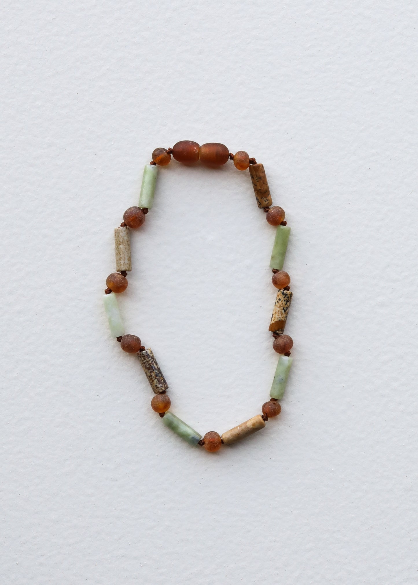 Ámbar báltico de coñac crudo || Lava + Jade + Ágata || Tobillera o pulsera