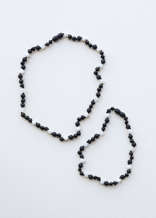 Coñac crudo Ámbar báltico + Jaspe turquesa || Conjunto de collar