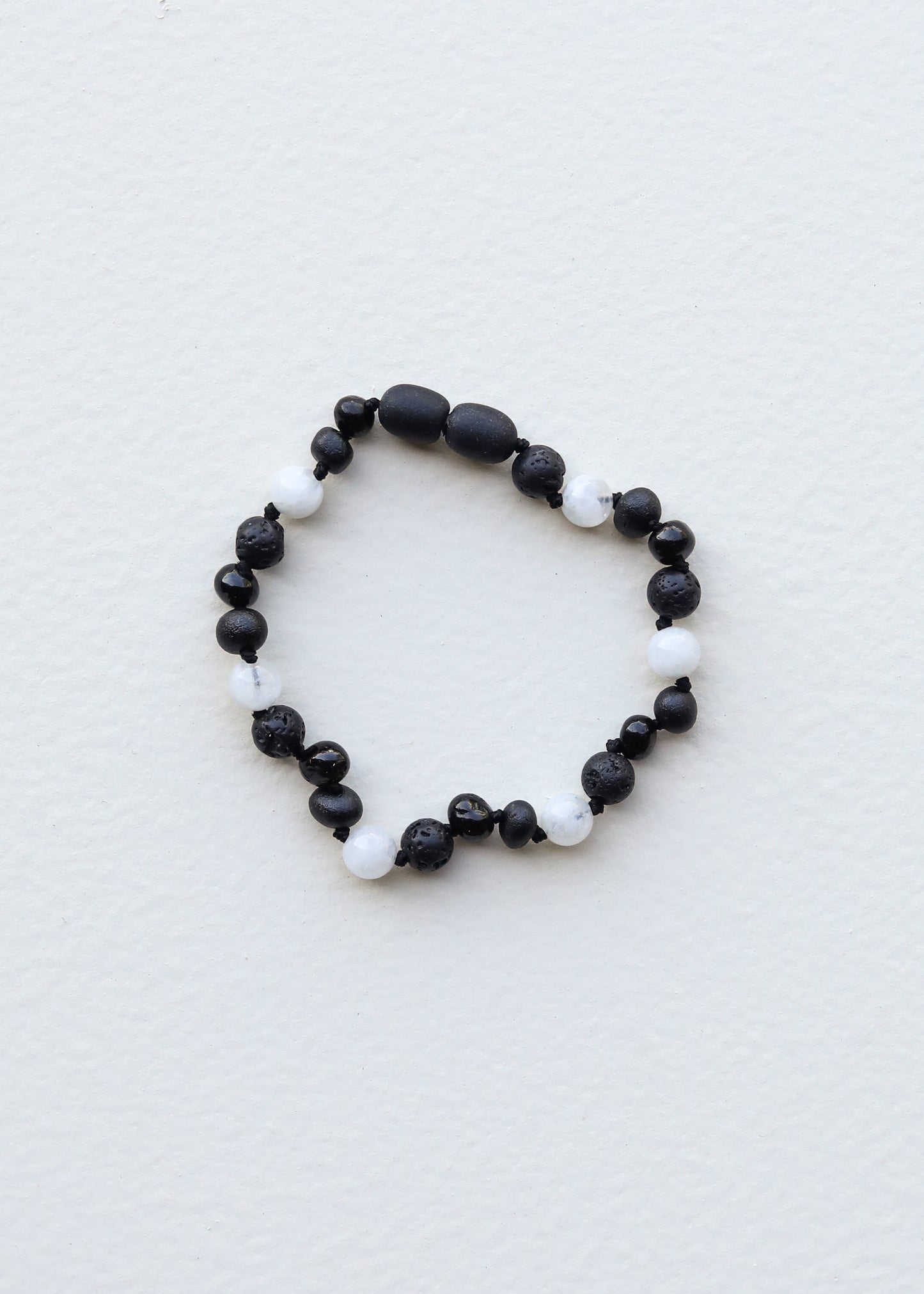 Coñac crudo Ámbar báltico + Piedra lunar || Collar