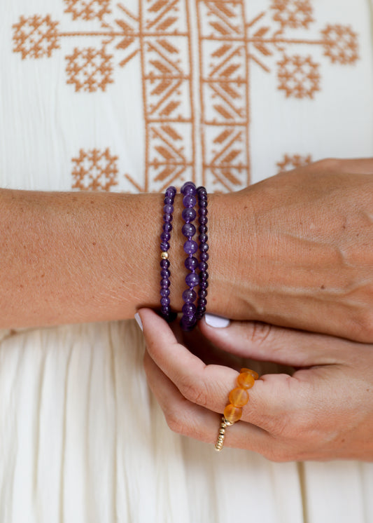 Amatista pulida || Pulsera para adultos