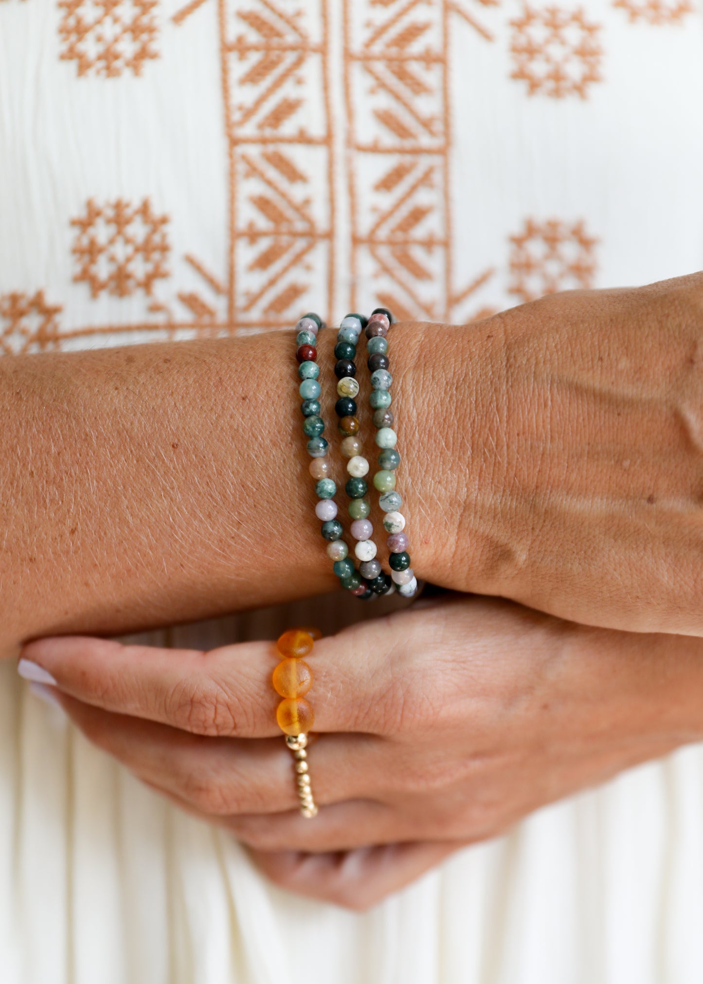 Ágata pulida || Pulsera para adultos