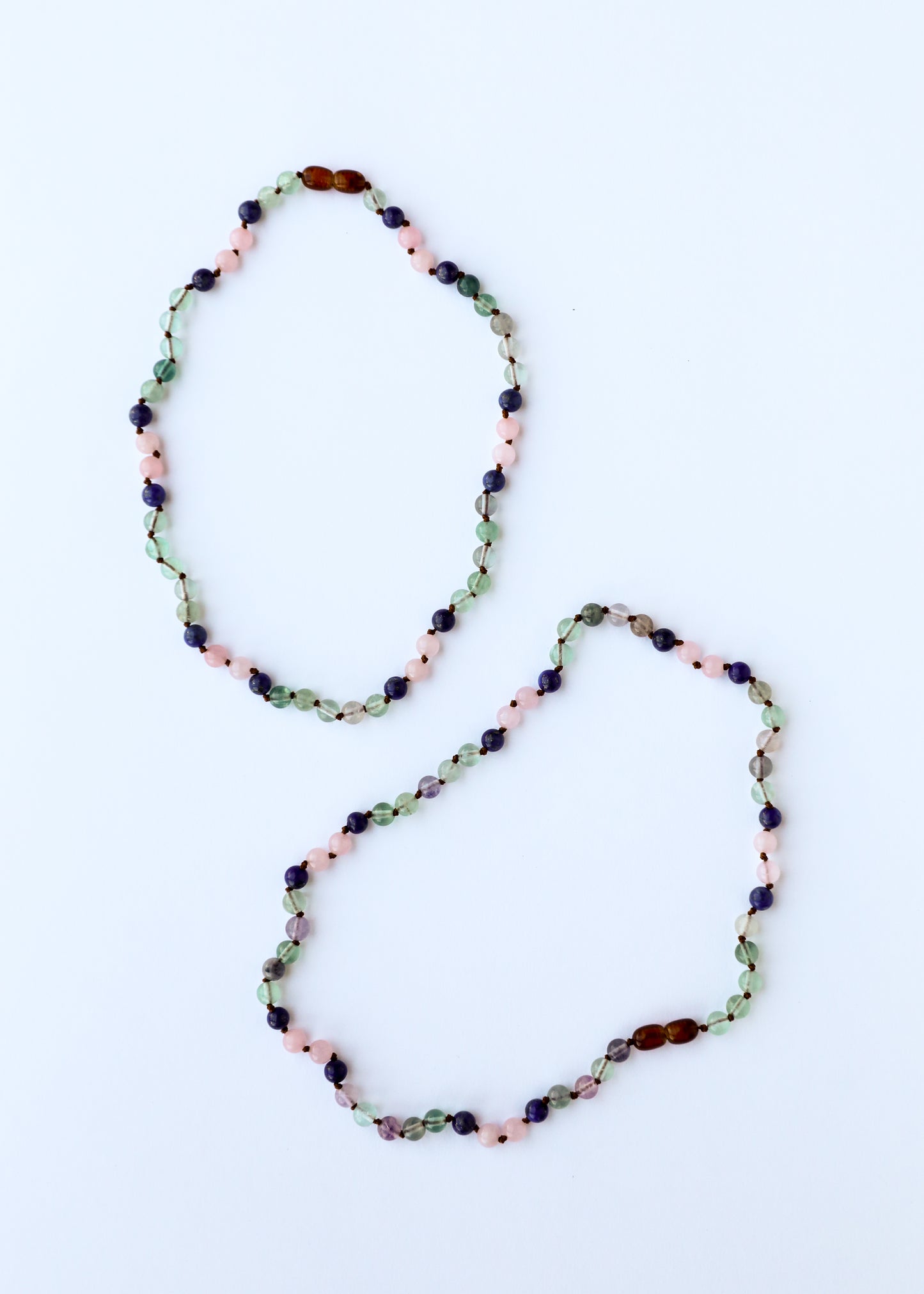 Fluorite + Lapis Lazuli + Rose Quartz || Gemstone Necklace