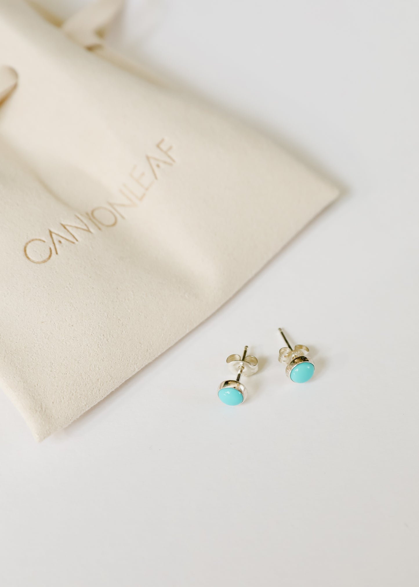 Sterling Silver + Kingman Turquoise Stud Earrings || Classic ||