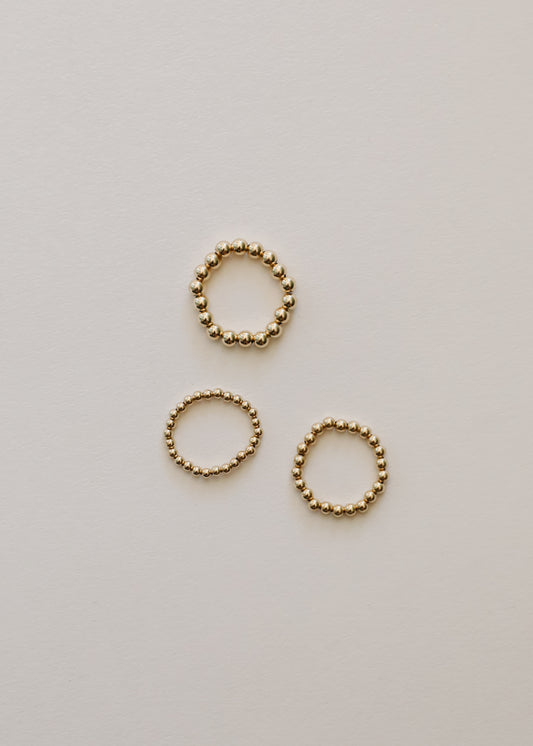 14k Gold Filled Beaded Ring || Stack