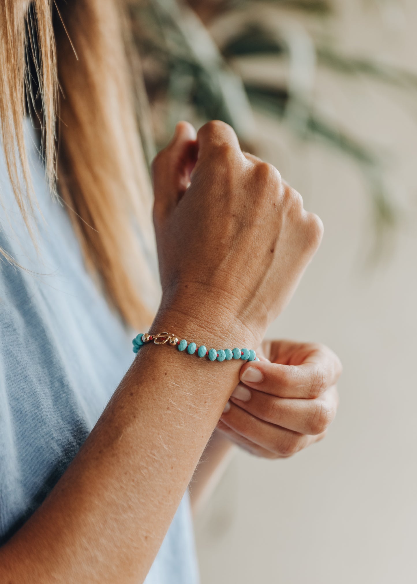 Turquesa Natural + Oro || Pulsera para adultos