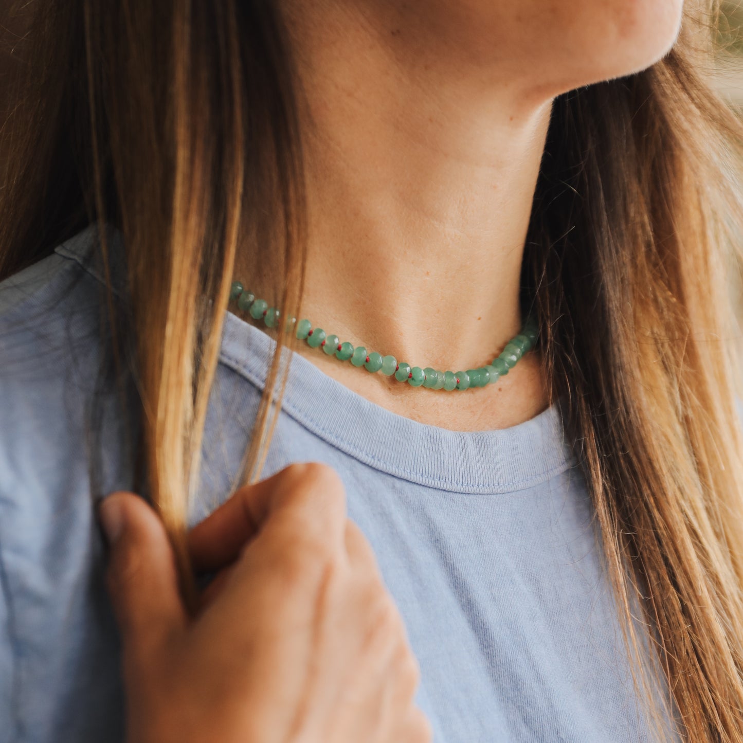 Piedra preciosa pura + aventurina || Collar