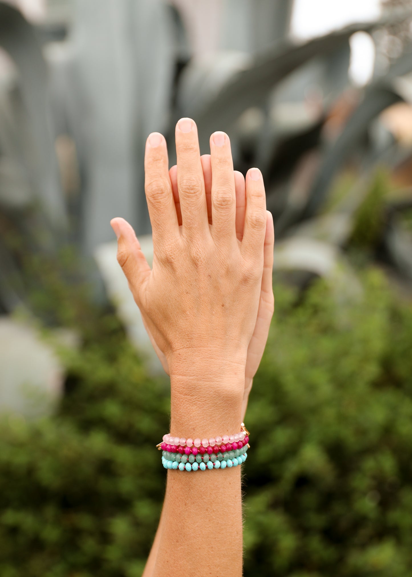 Pink Jade + 14k Gold Filled Toggle || Gemstone Bracelet