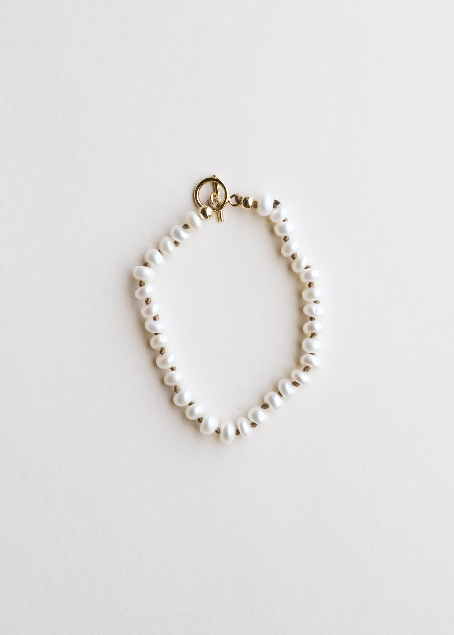 Dainty Natural Pearl + 14k Gold Filled Toggle || Anklet or Bracelet