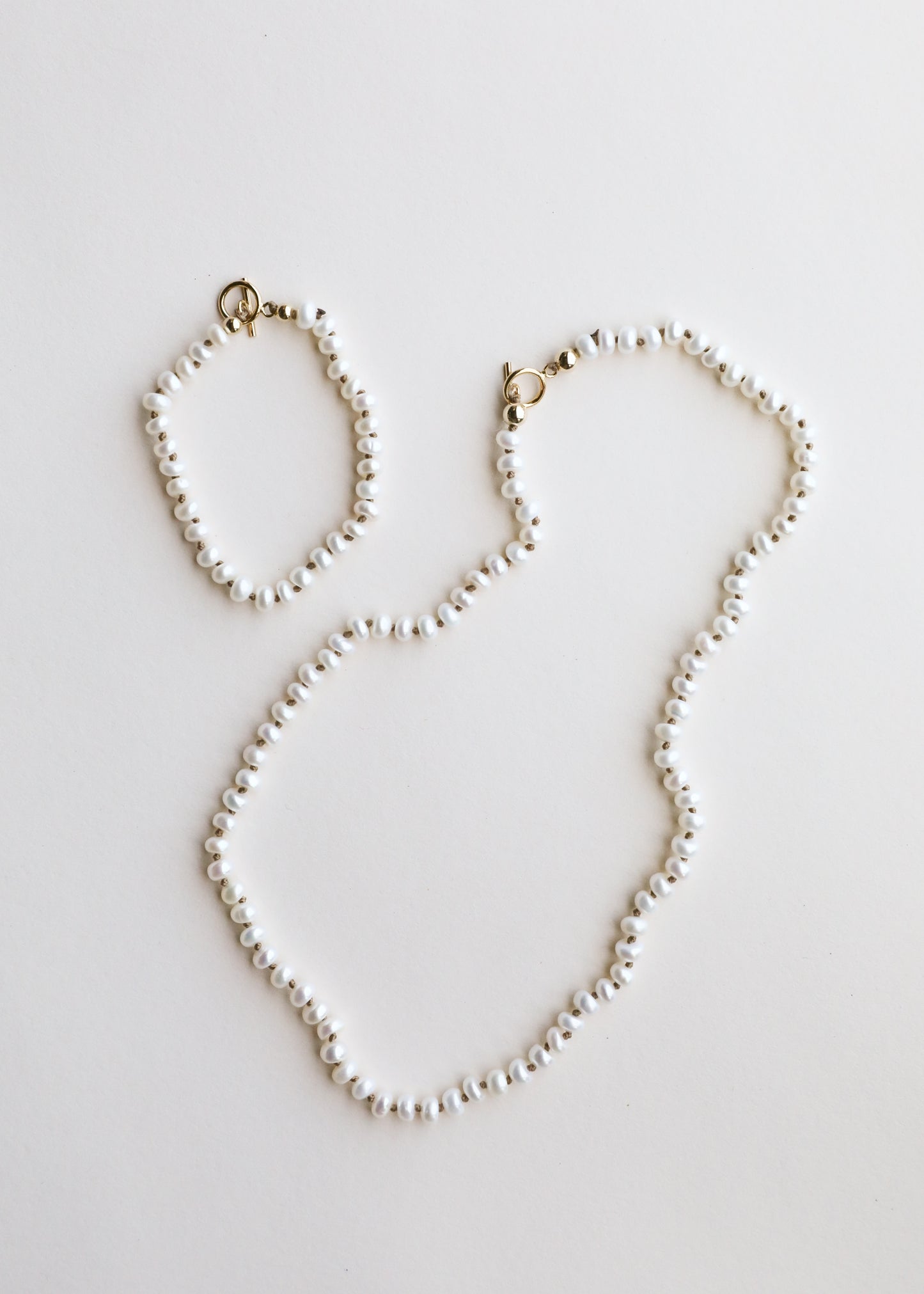 Dainty Natural Pearl + 14k Gold Filled Toggle || Anklet or Bracelet