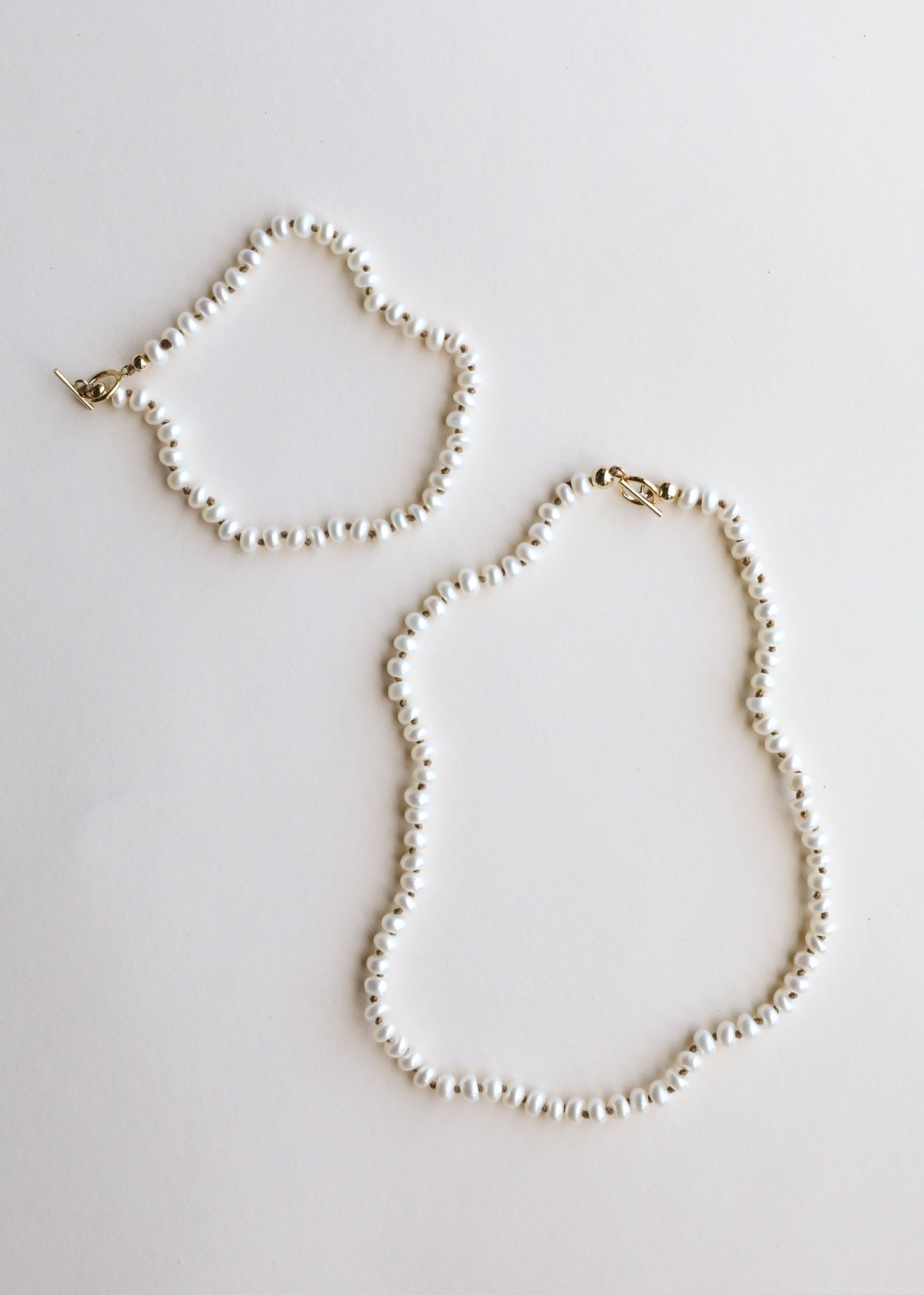 Dainty Natural Pearl + 14k Gold Filled Toggle || Anklet or Bracelet