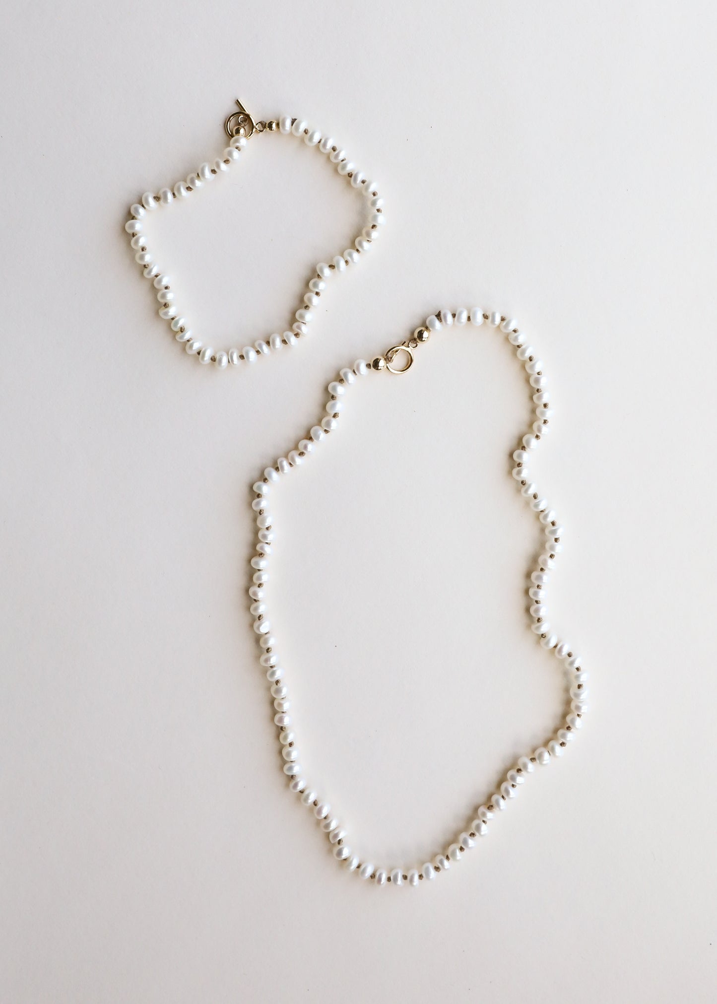 Dainty Natural Pearl + 14k Gold Filled Toggle || Anklet or Bracelet