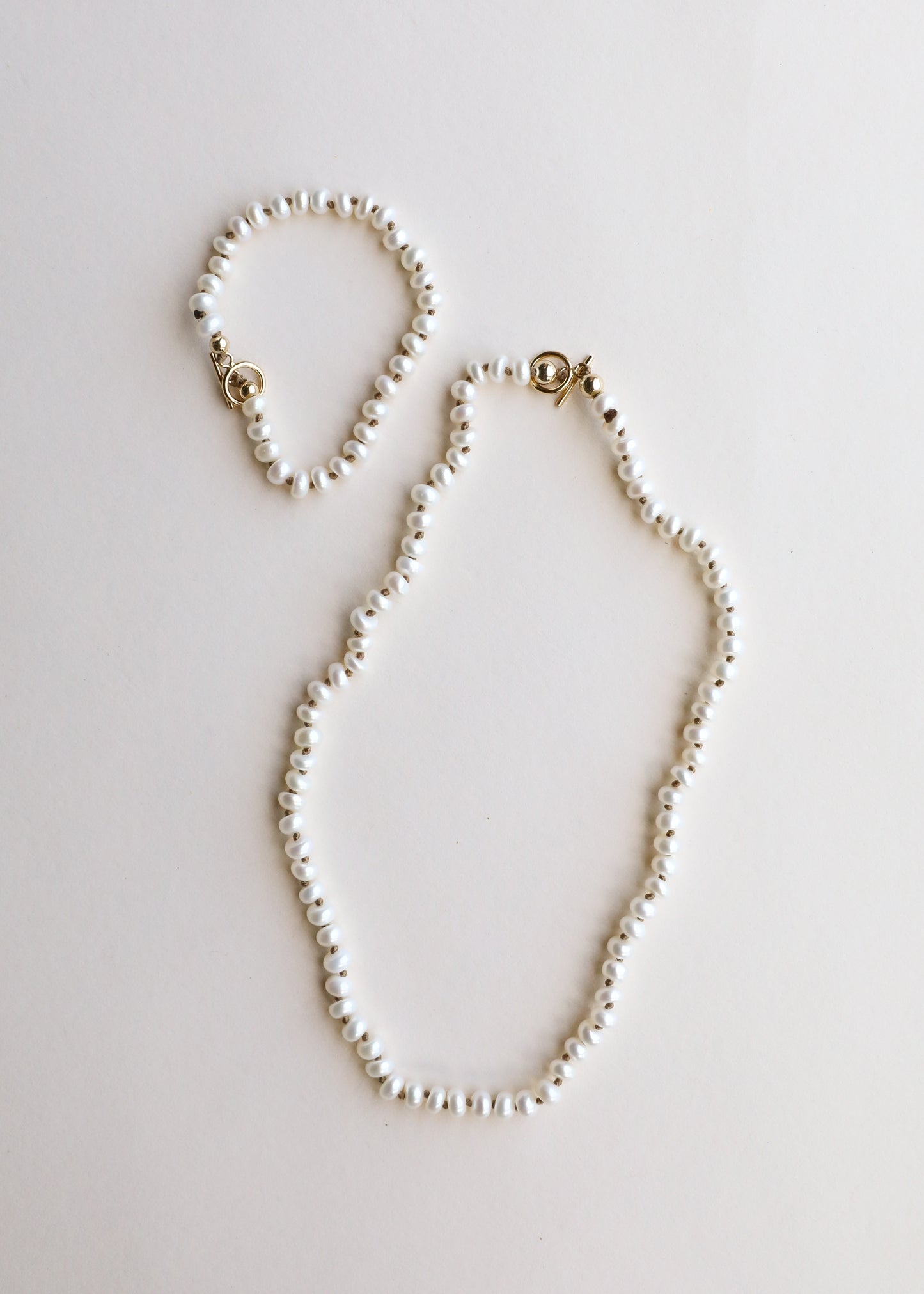 Dainty Natural Pearl + 14k Gold Filled Toggle || Anklet or Bracelet