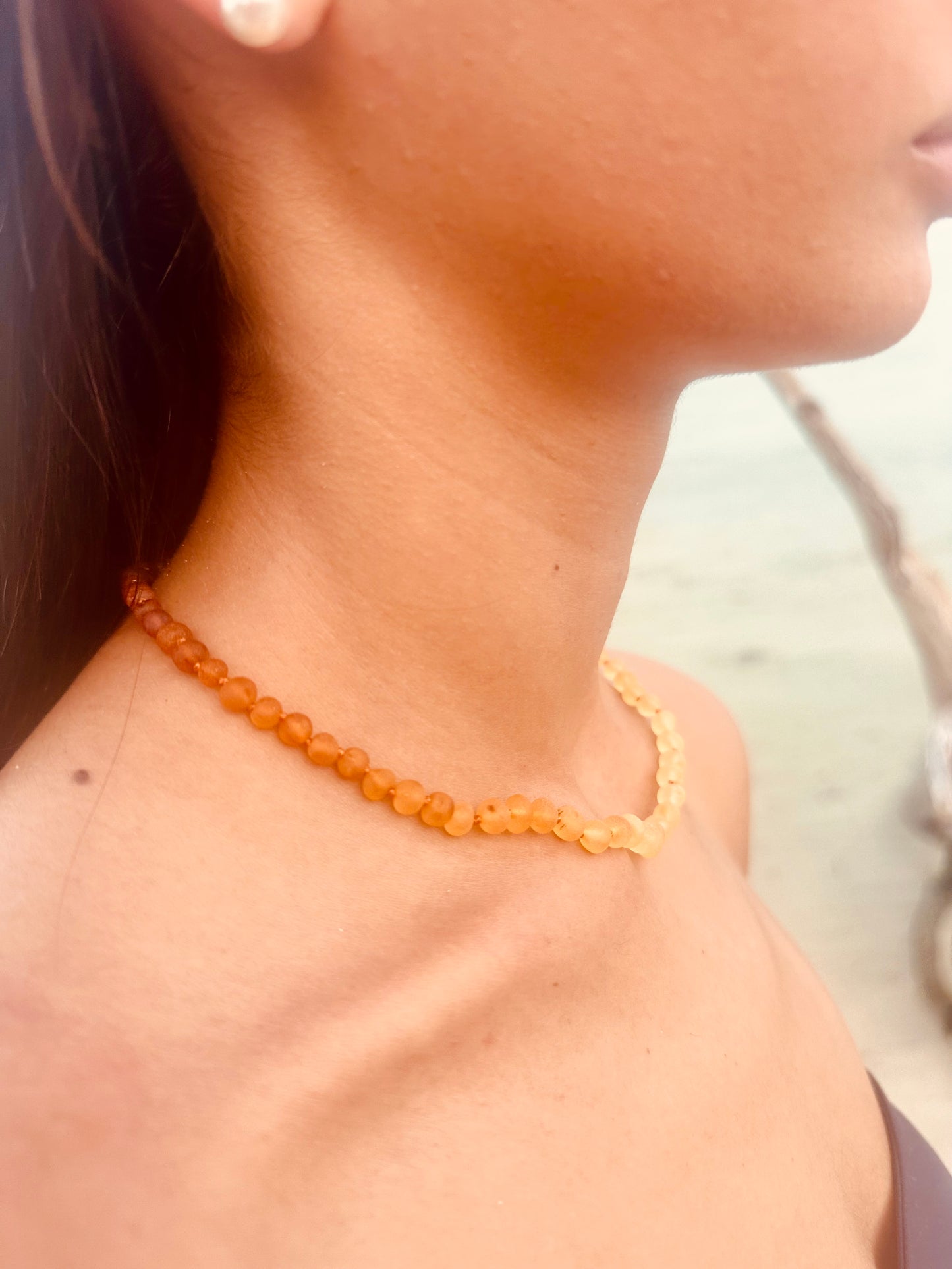 Ámbar báltico crudo + girasol || Collar ||