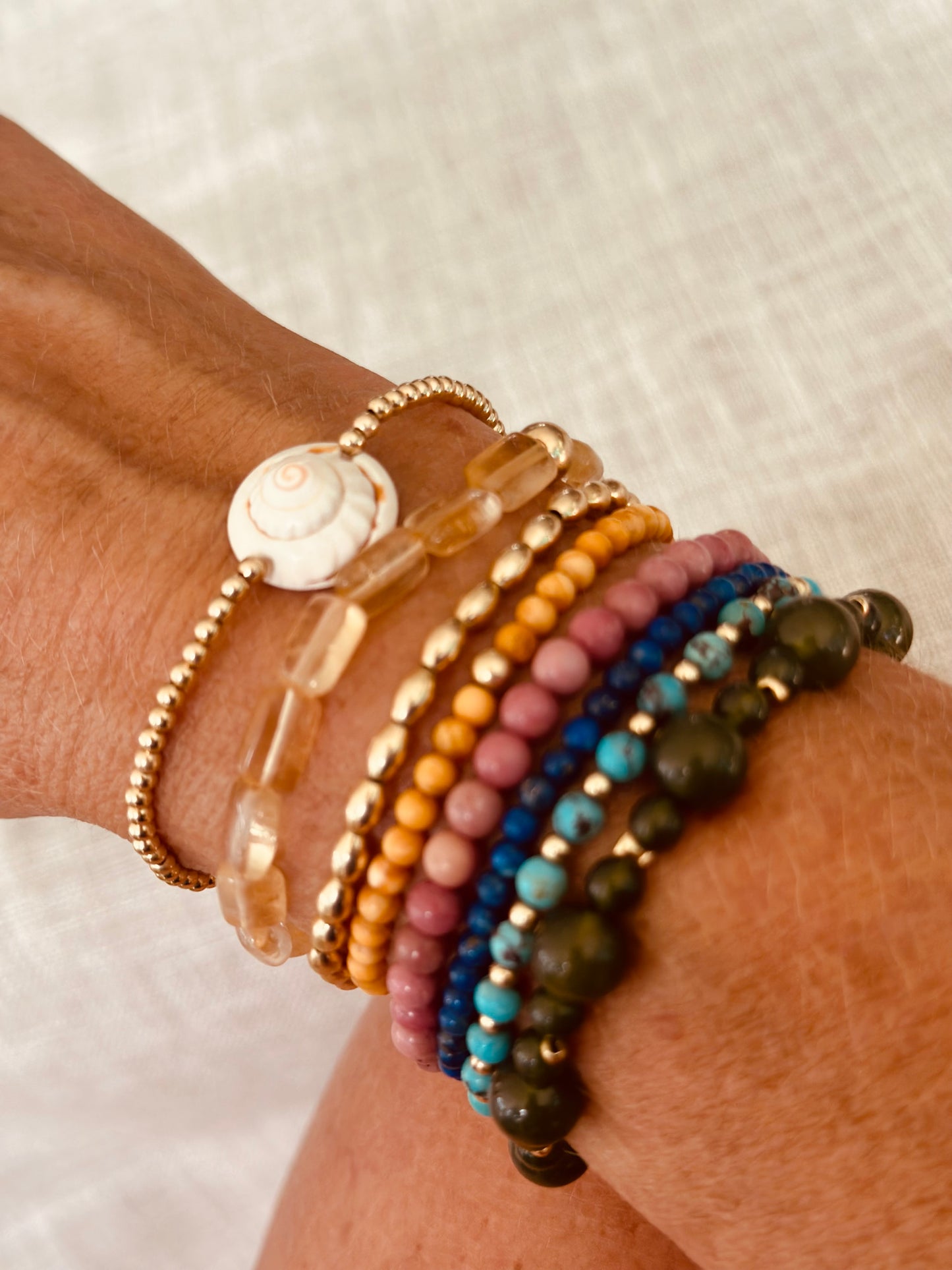 Oro delicado + Concha de mar || Tobillera o pulsera para adulto