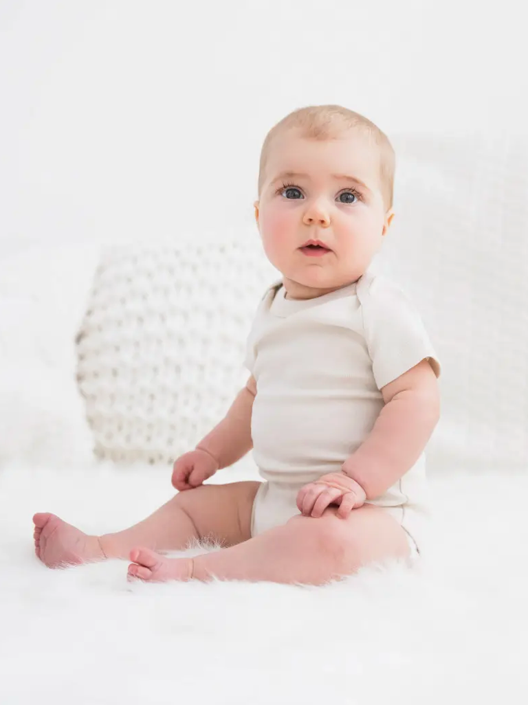 Organic Baby Short Sleeve Classic Bodysuit - Natural