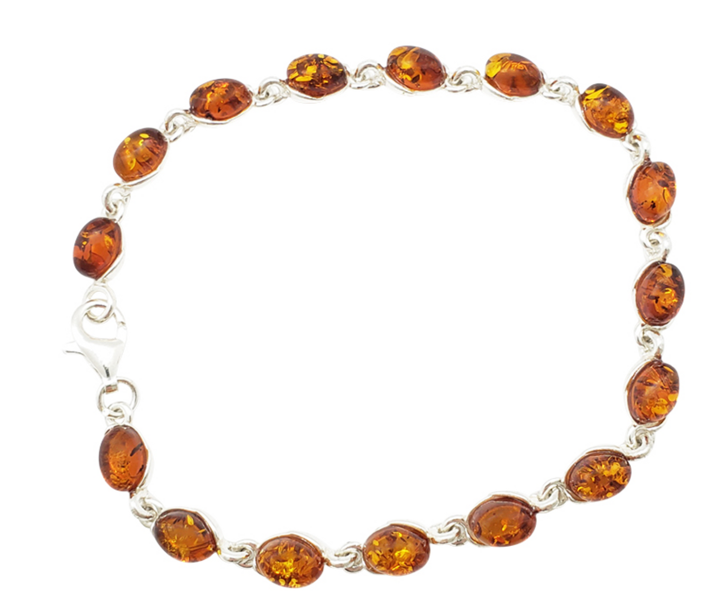 Baltic Sea Amber + Sterling Silver || Adult Bracelet