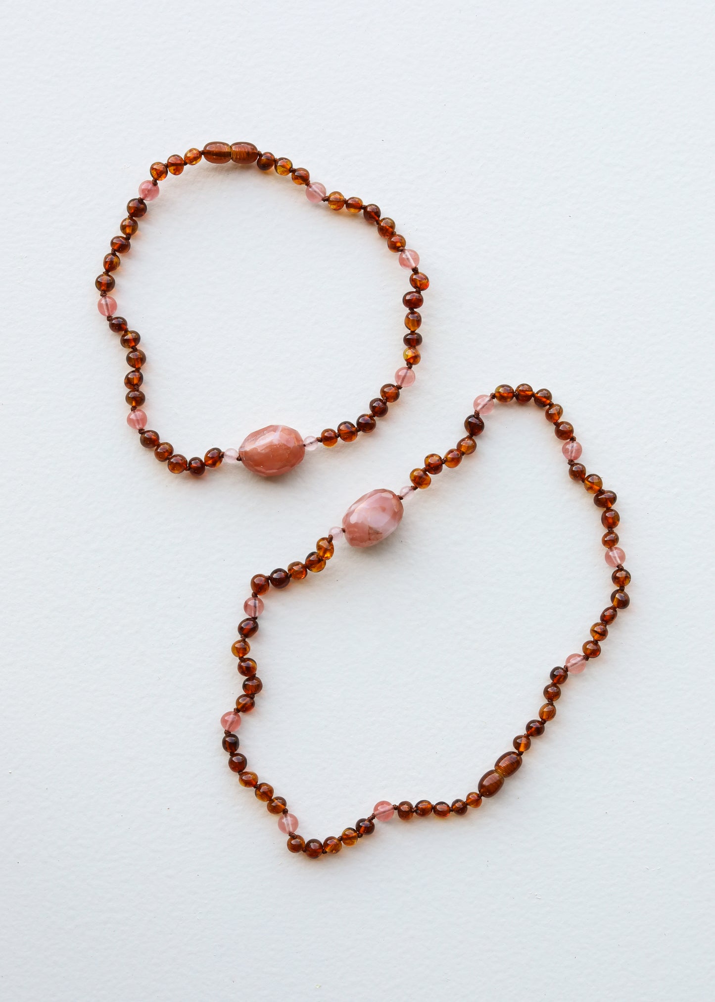Coñac crudo Ámbar báltico + Jaspe turquesa || Conjunto de collar