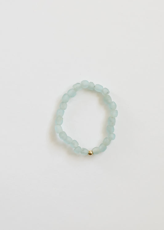 Vidrio de mar azul claro vintage || Pulsera para adultos