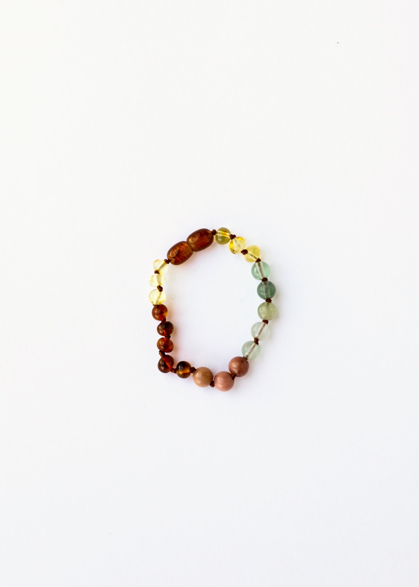 Ámbar báltico crudo + arcoíris de piedras preciosas || Tobillera • Pulsera