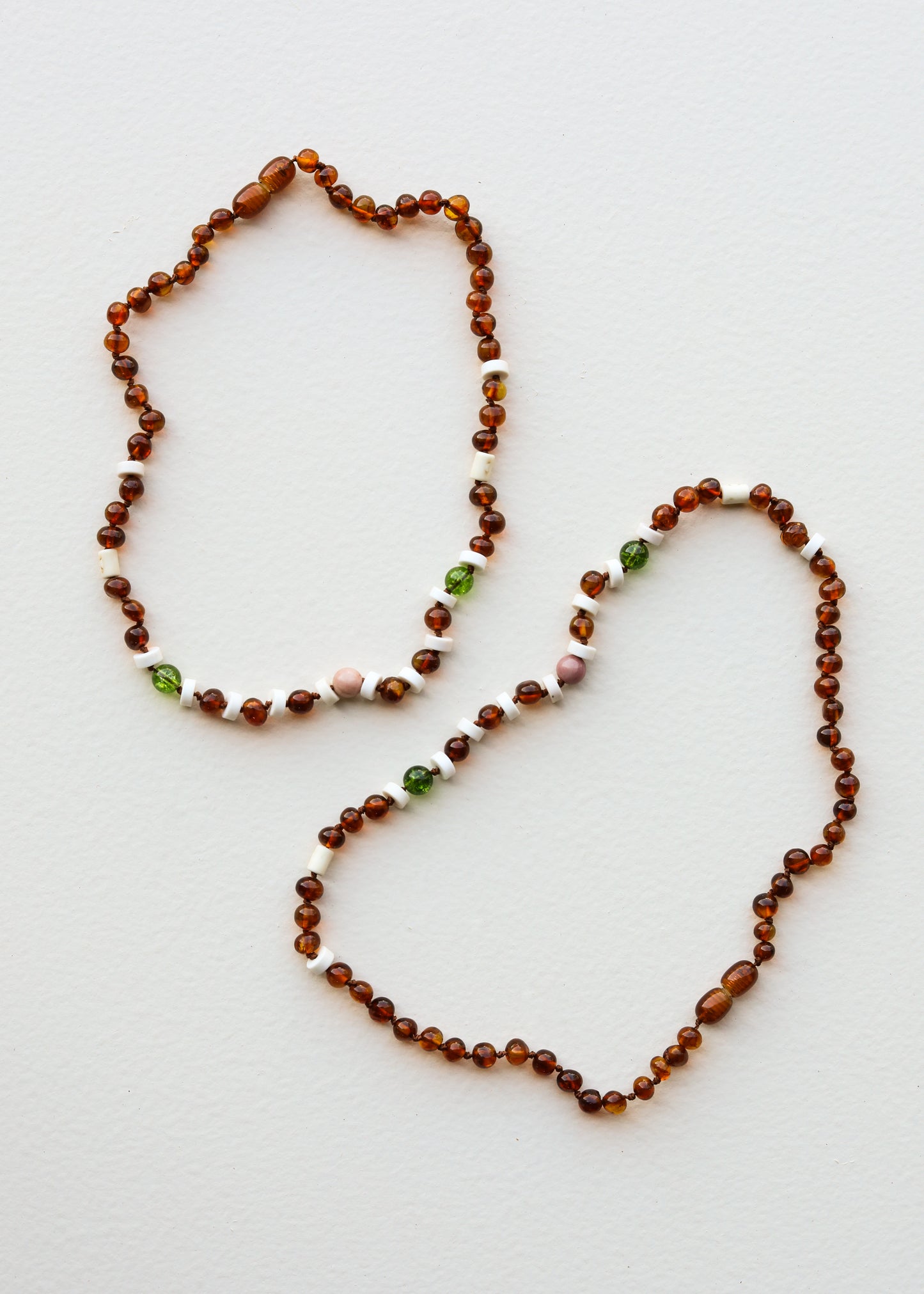 Coñac crudo Ámbar báltico + Jaspe turquesa || Conjunto de collar
