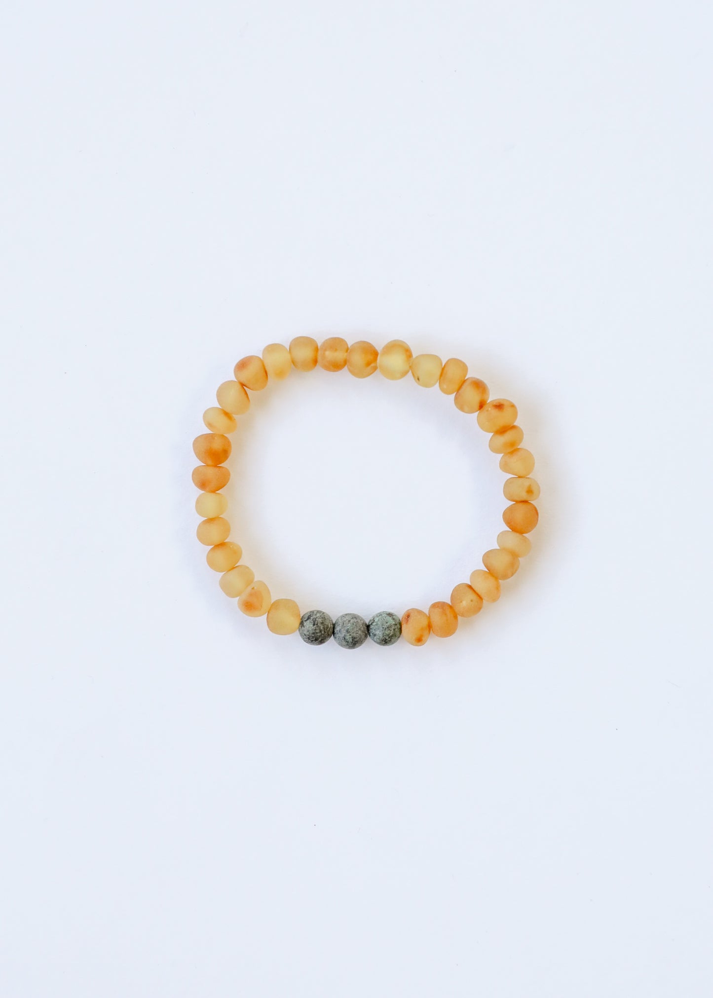 Raw Honey Baltic Amber + Turquoise Jasper || Adult Bracelet