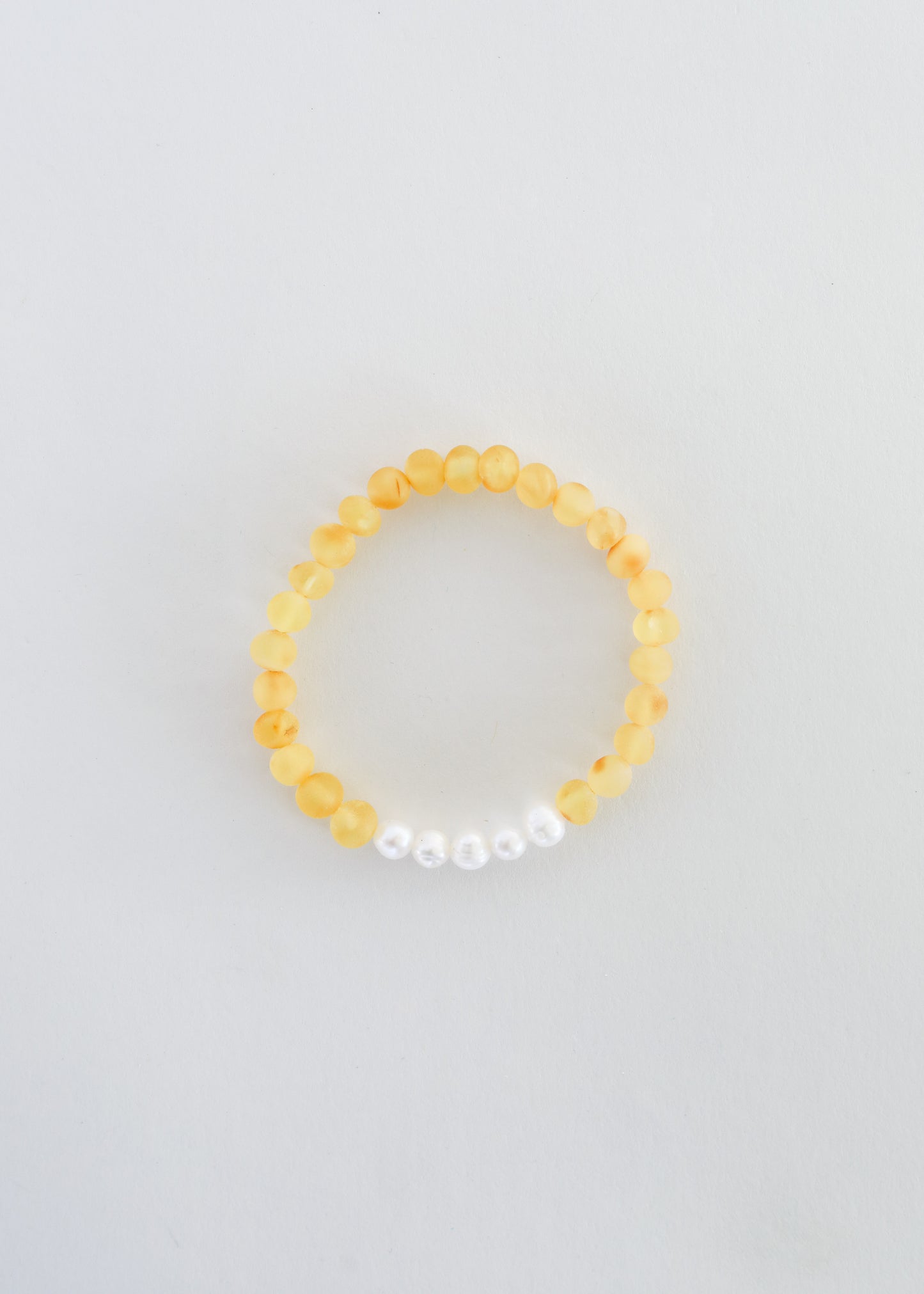 Miel cruda Ámbar báltico + Perlas || Pulsera para adultos