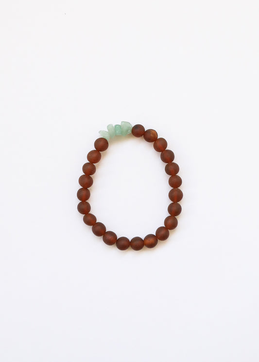 Raw Cognac Baltic Amber + Raw Aventurine || Adult Bracelet