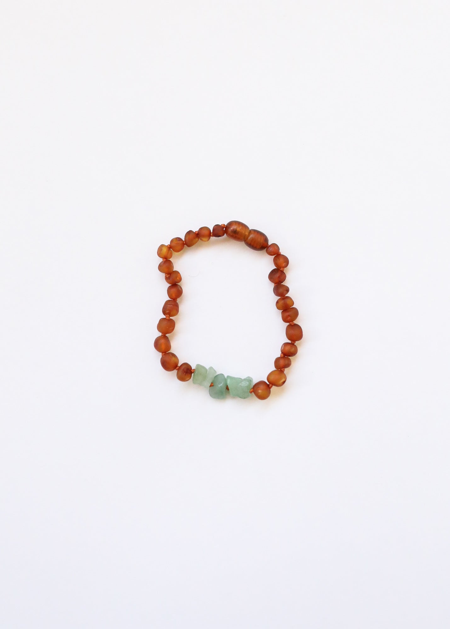 Ámbar báltico de coñac crudo + aventurina cruda || Tobillera o pulsera