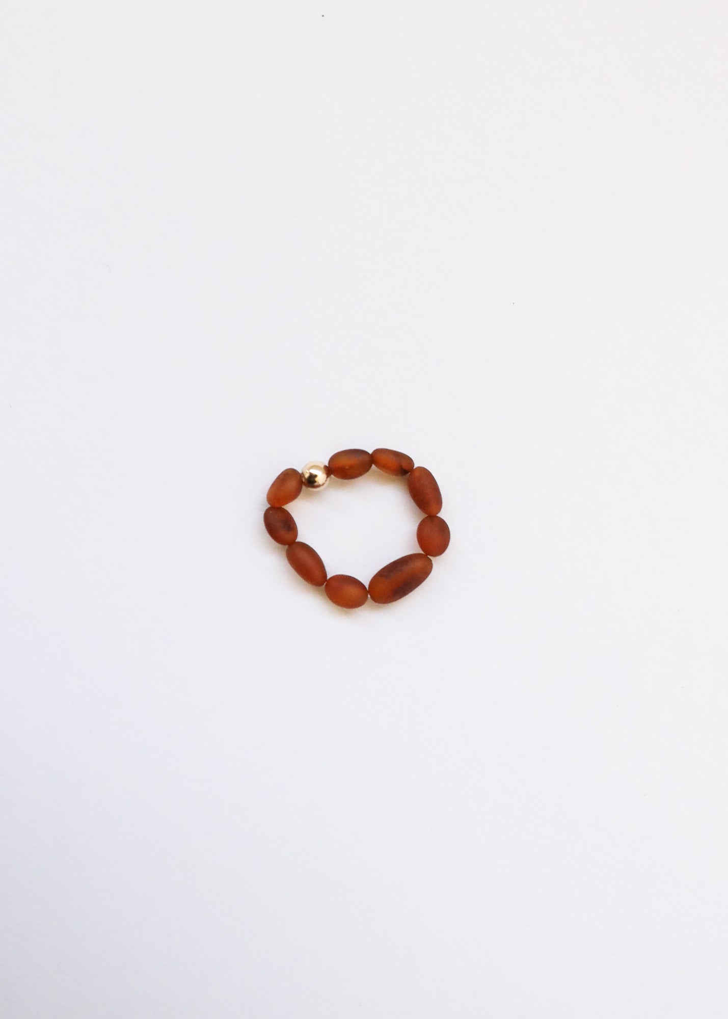 Ámbar Báltico Coñac Crudo + Oro || Pila de anillos