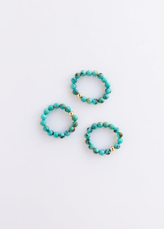 Natural Turquoise + 14k Gold Filled || Adult Ring