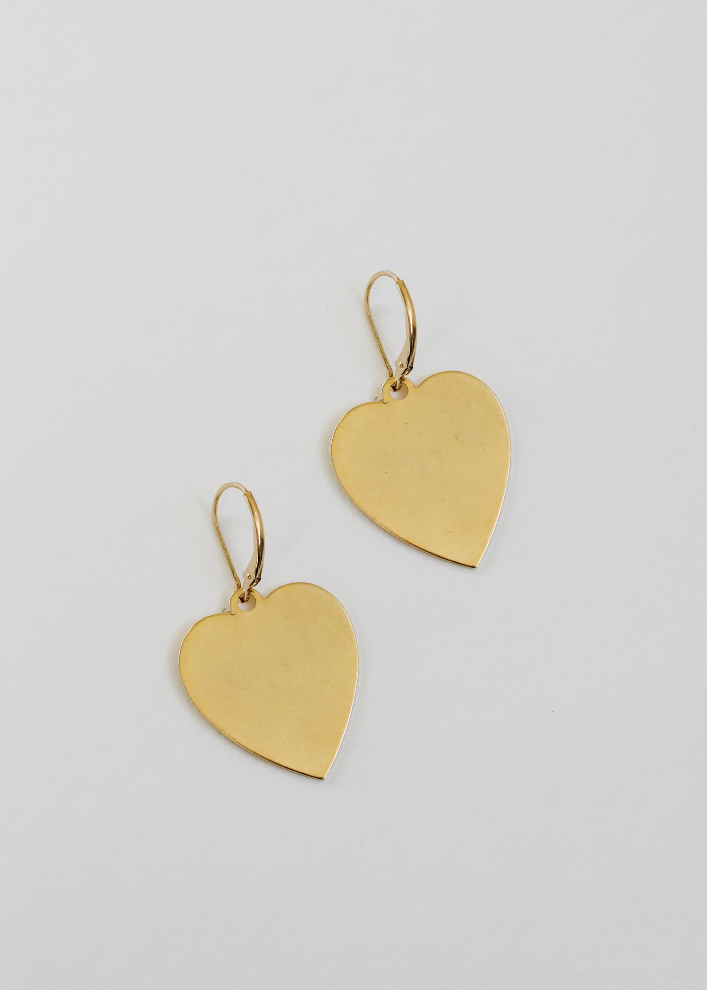 Vintage Patina Heart Earrings + 14K Gold Filled Clasp ♡