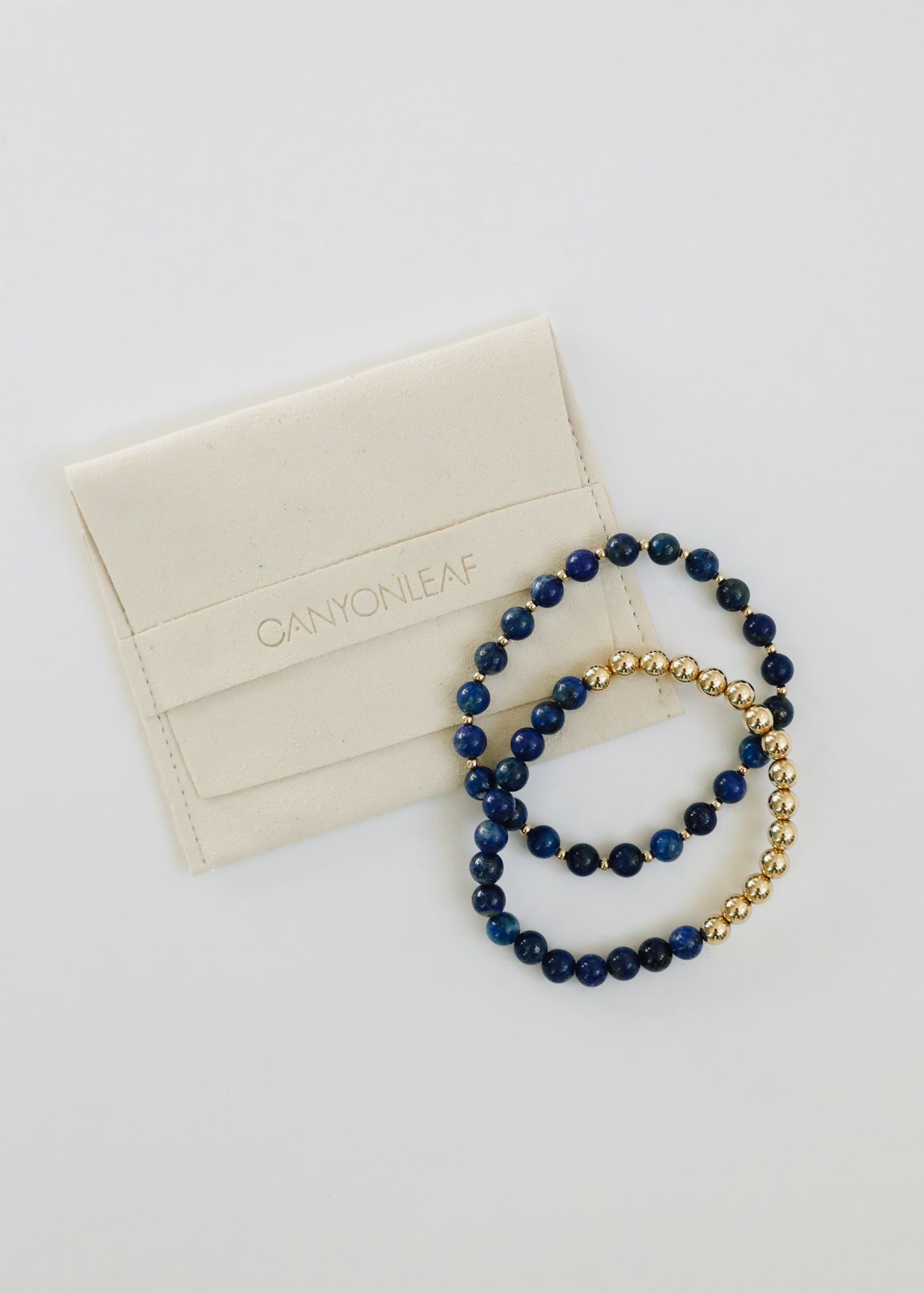 Lapislázuli: Sol dorado + Luna || Pulseras para adultos