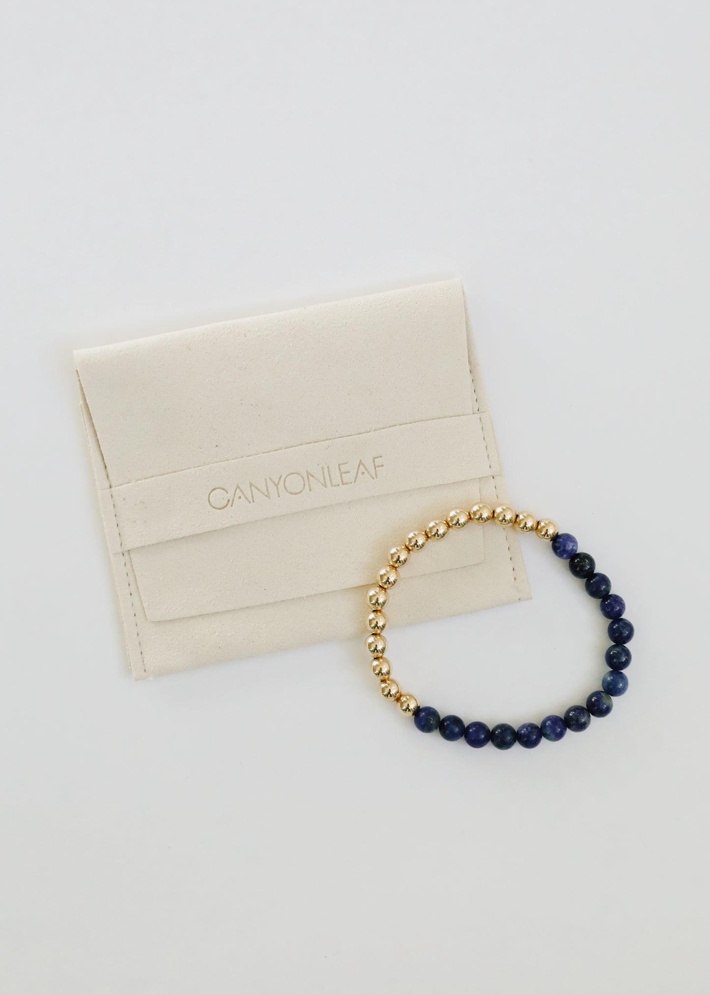 Lapislázuli: Sol dorado + Luna || Pulseras para adultos