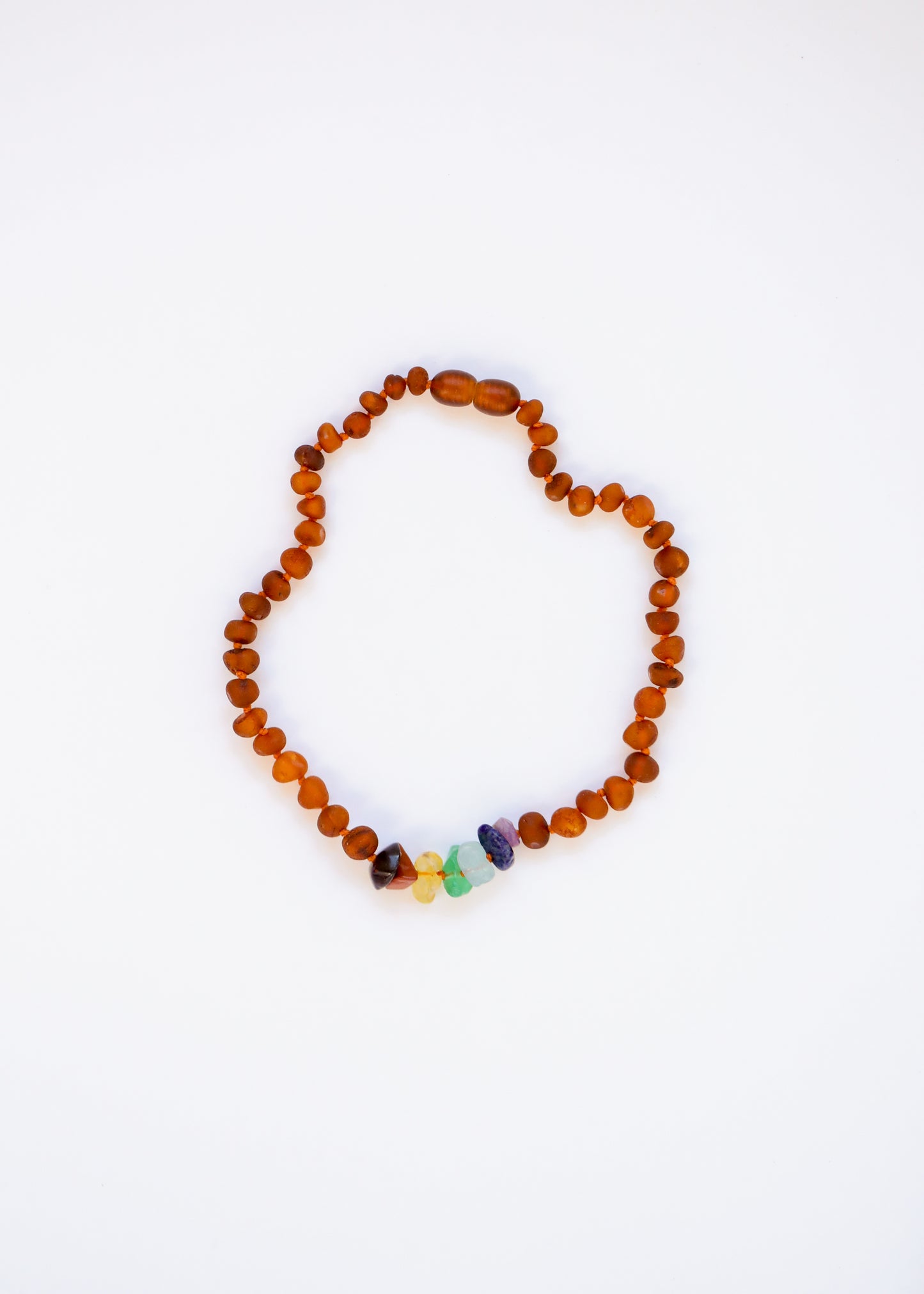 Ámbar báltico de coñac crudo + cristales CHAKRA crudos || Tobillera o pulsera