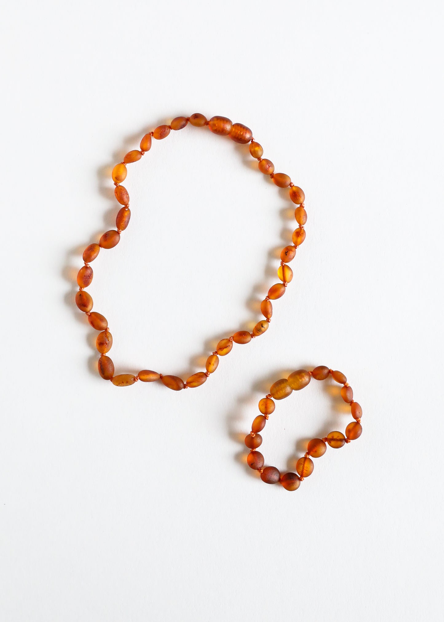 Ámbar báltico de coñac crudo || Clásico || Collar