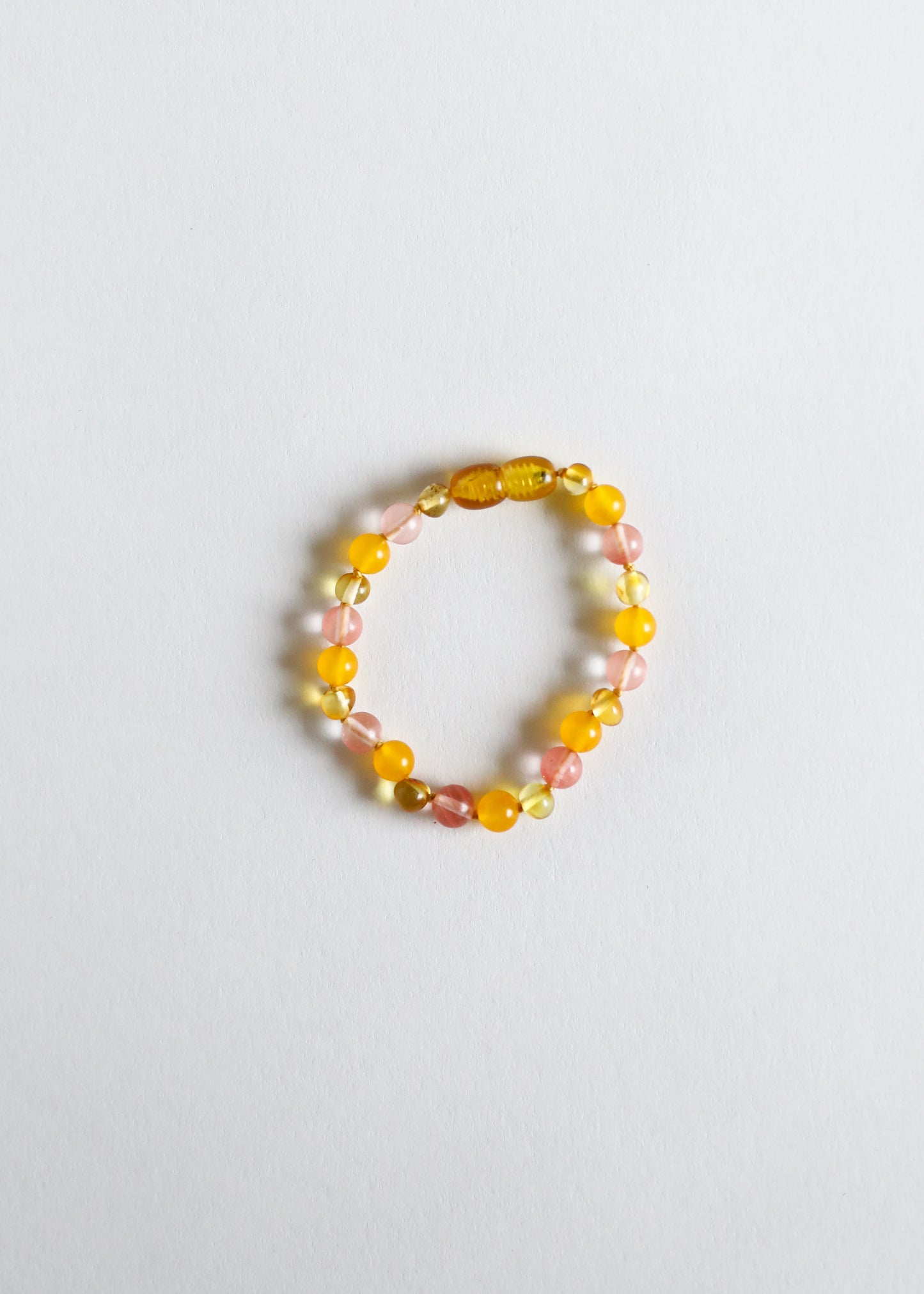 Ámbar báltico con miel pulida + piedras preciosas de madreselva || Tobillera o pulsera