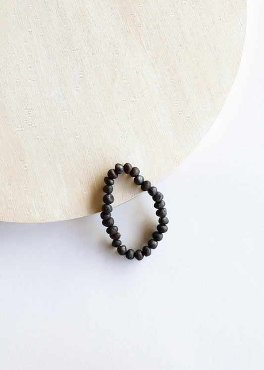 Raw Black Baltic Amber || Adult Bracelet