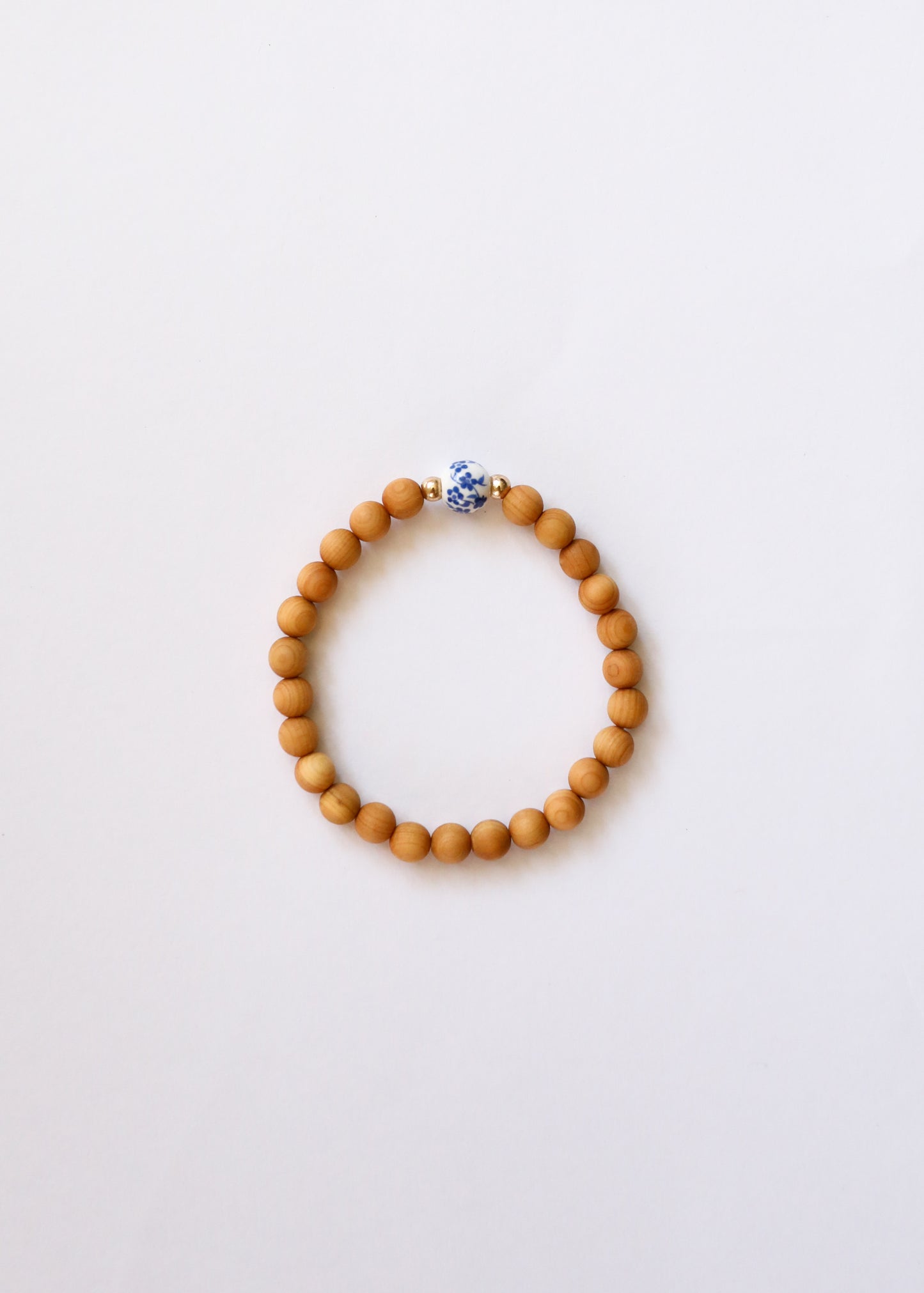 Madera de Ciprés + Flores || Pulsera para adultos