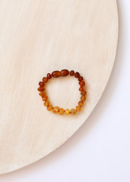 Raw Baltic Amber + Sunflower || Anklet or Bracelet