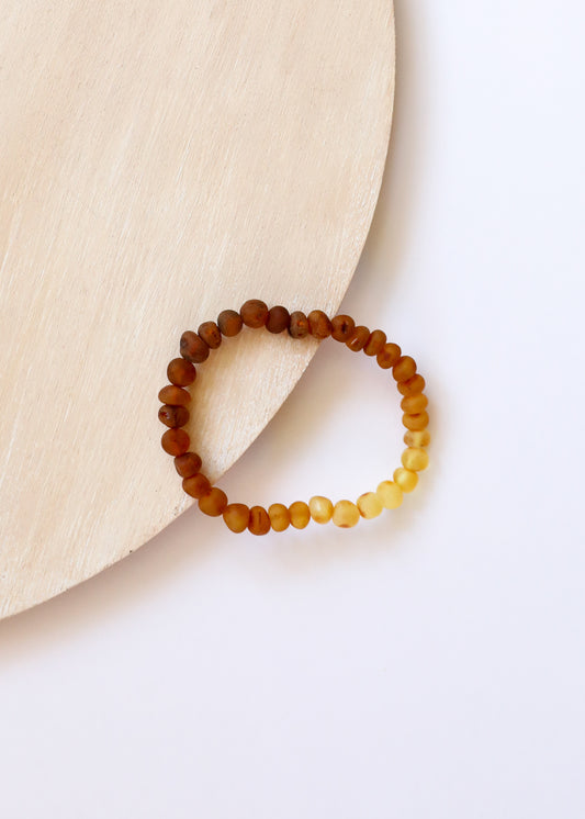 Ámbar báltico crudo + girasol || Pulsera para adultos