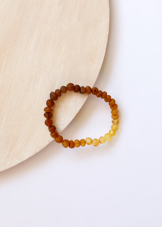 Raw Baltic Amber + Sunflower || Adult Bracelet