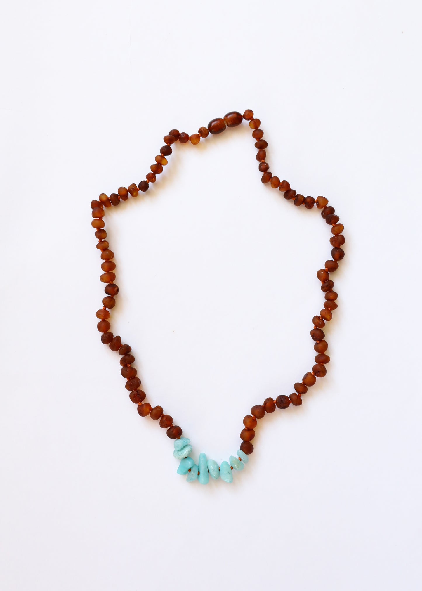Raw Cognac Baltic Amber + Raw Amazonite || Necklace