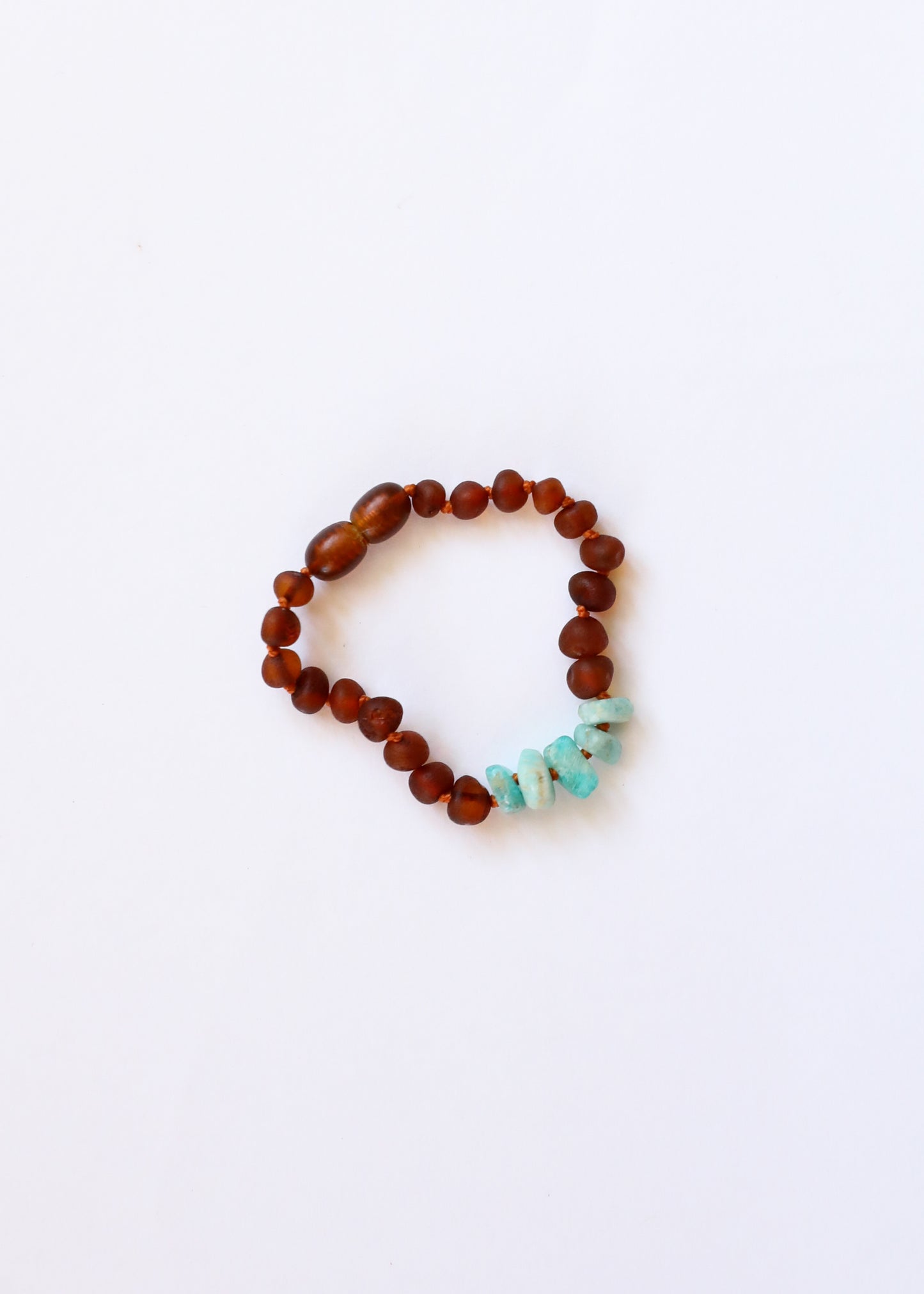 Raw Cognac Baltic Amber + Raw Amazonite || Anklet or Bracelet