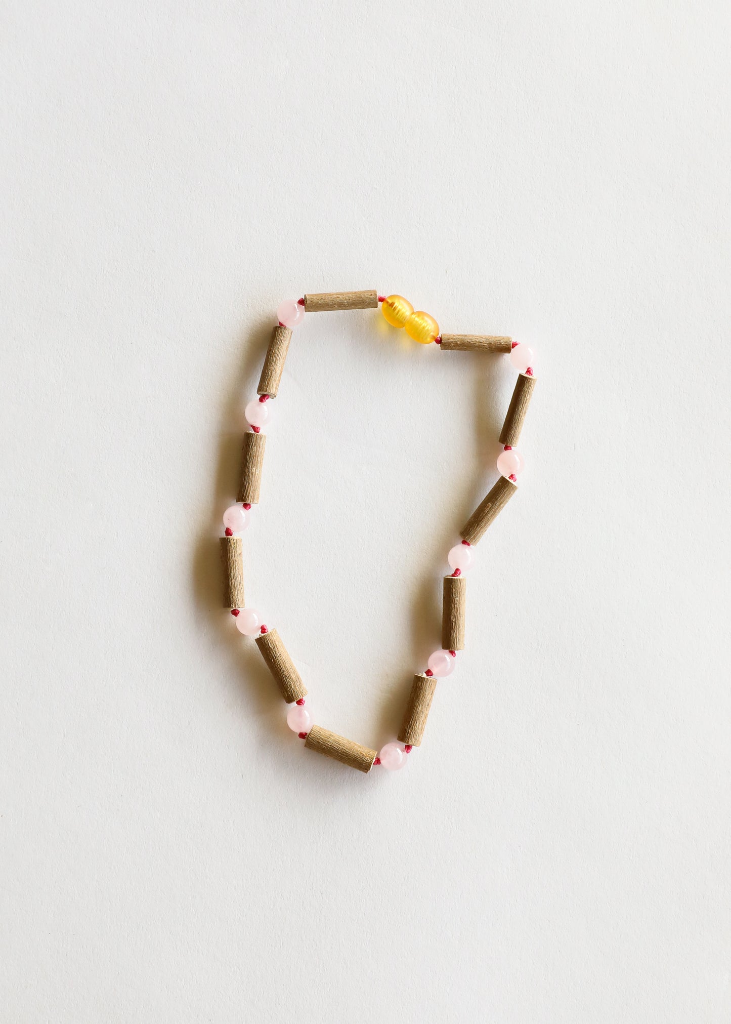 Hazelwood + Rose Quartz || Beaded Necklace